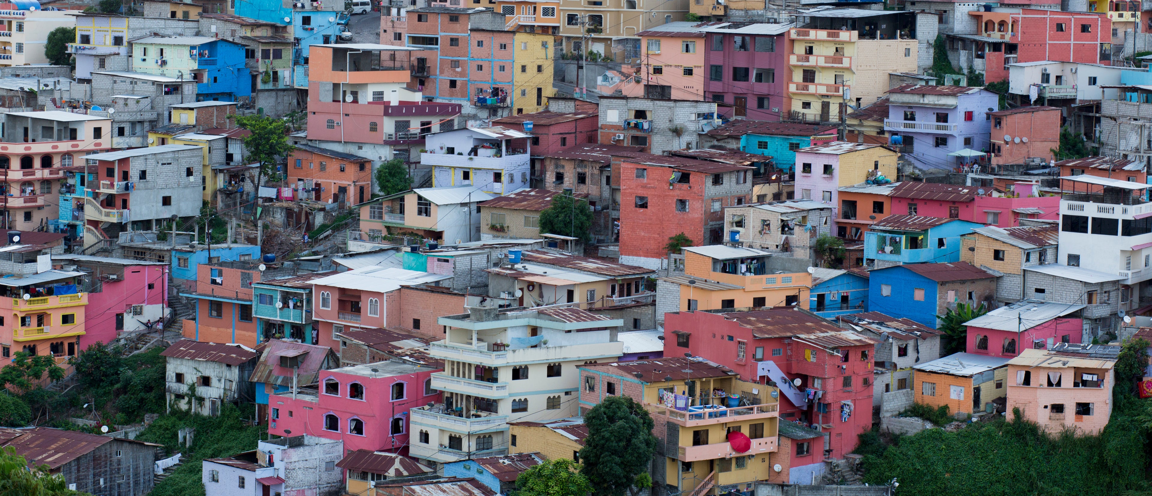 Colorful residential buildings on a hillside